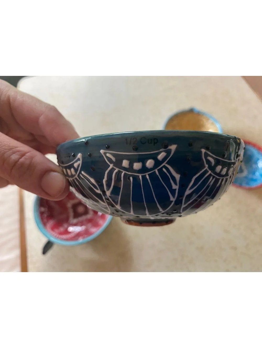 Anthropologie ceramic boho measuring cups